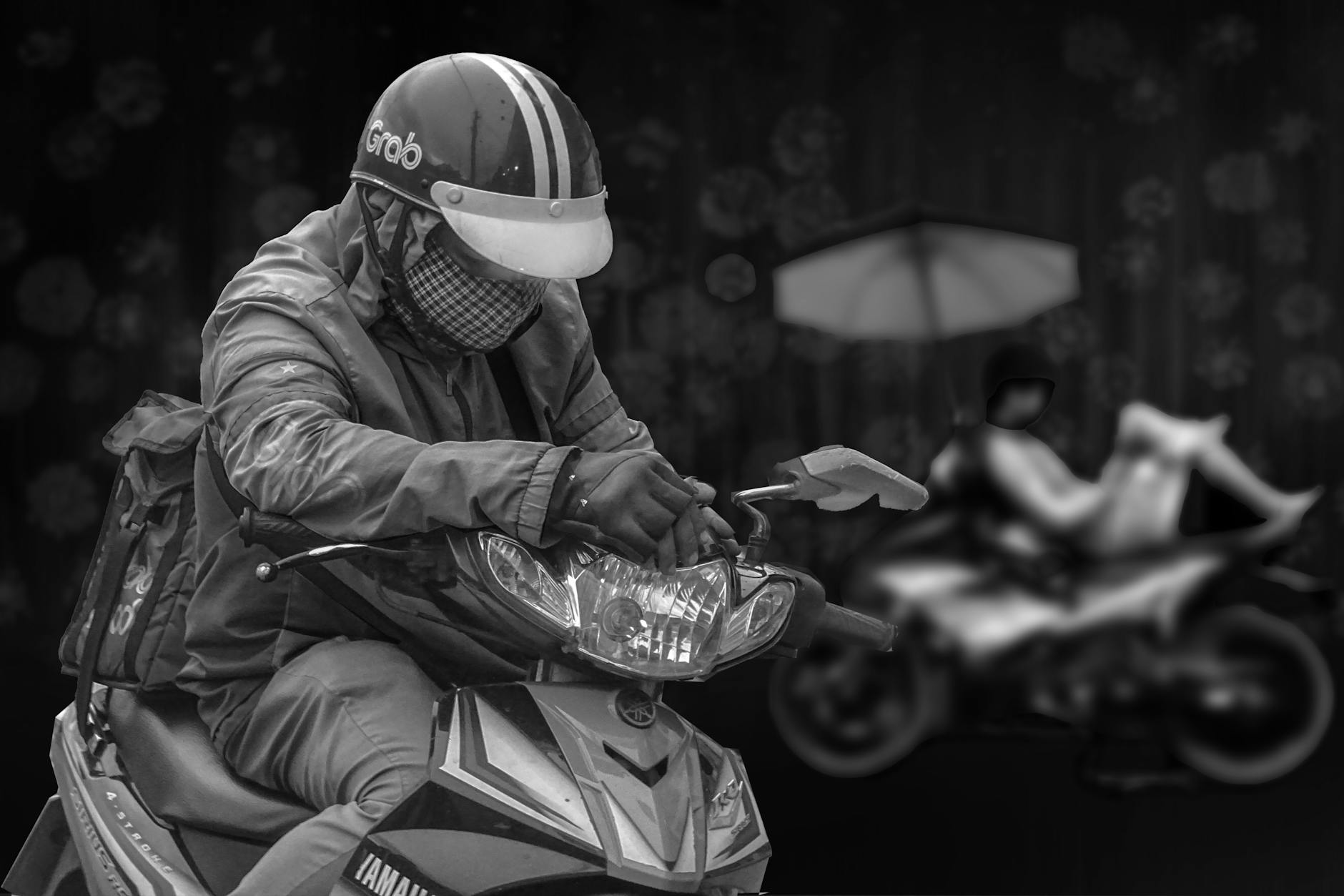 motorbike delivery rider in di an vietnam