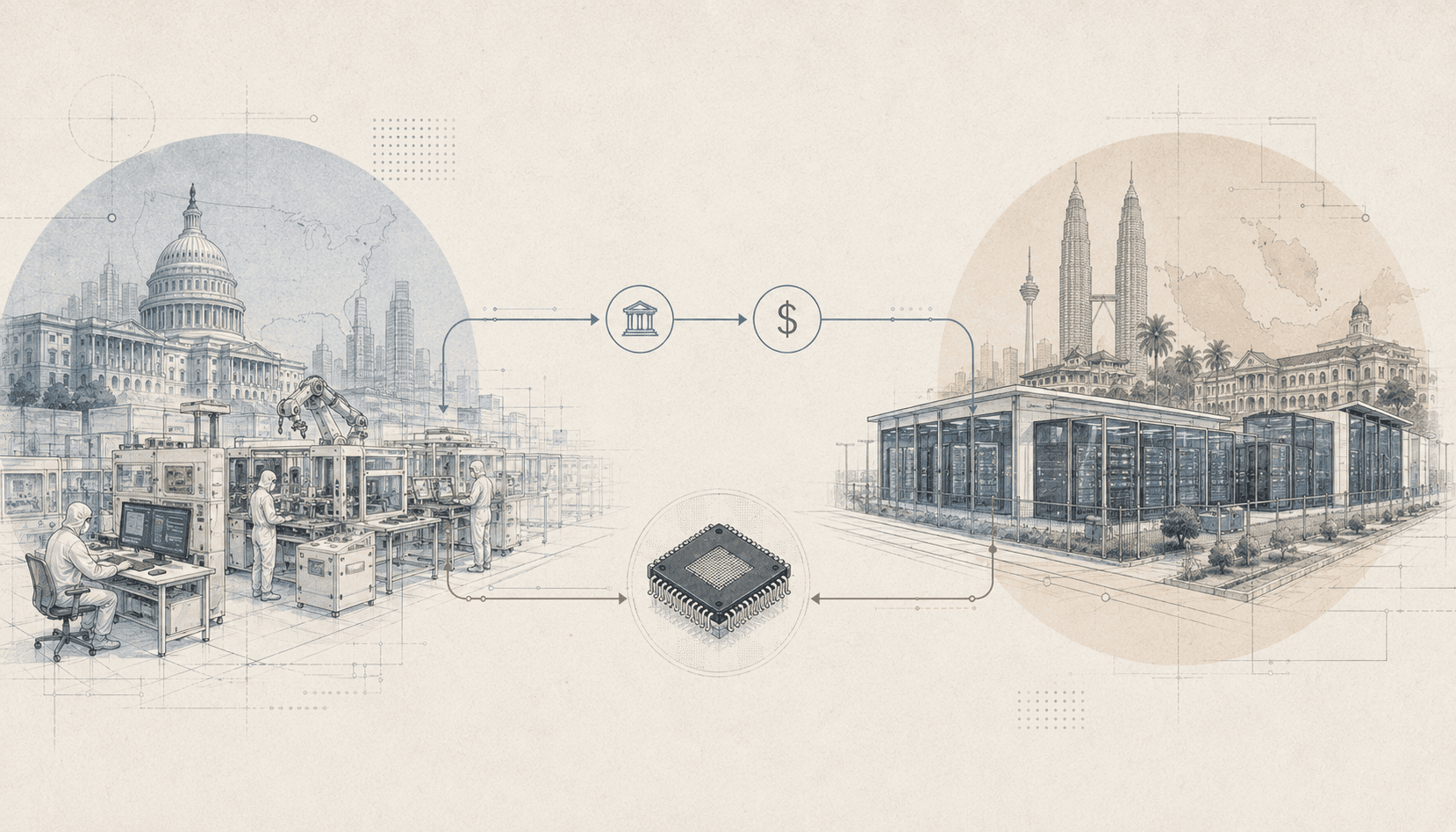 US-Malaysia chips and data centres illustration