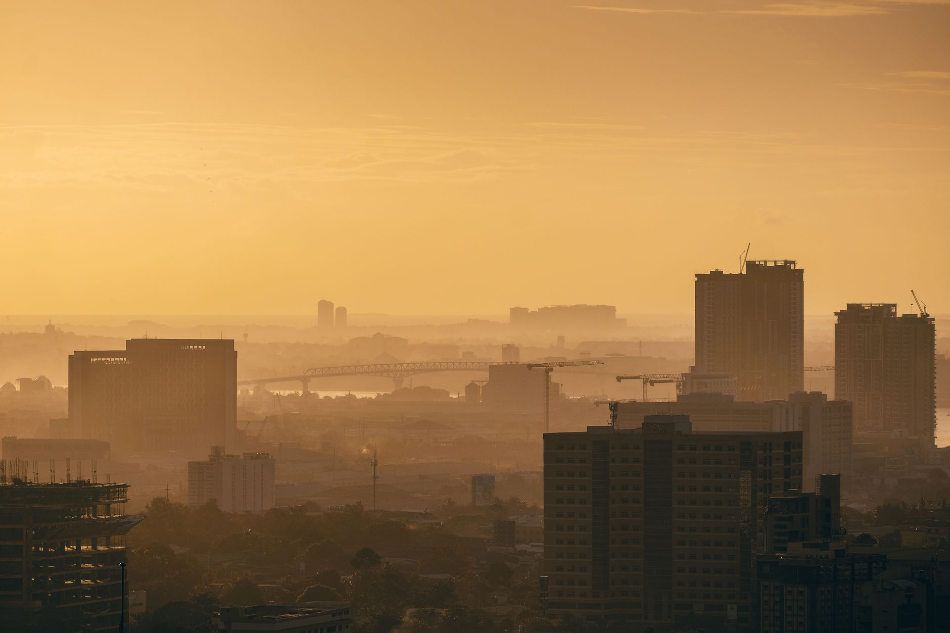 aerial photography of city buildings during sunrise